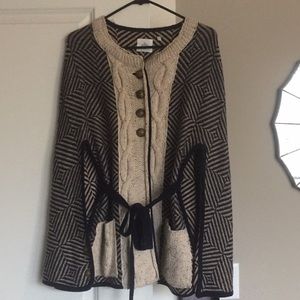 Anthropologie herringbone cape